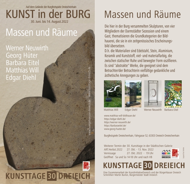 30. Kunsttage Dreieich - Kunst in der Burg