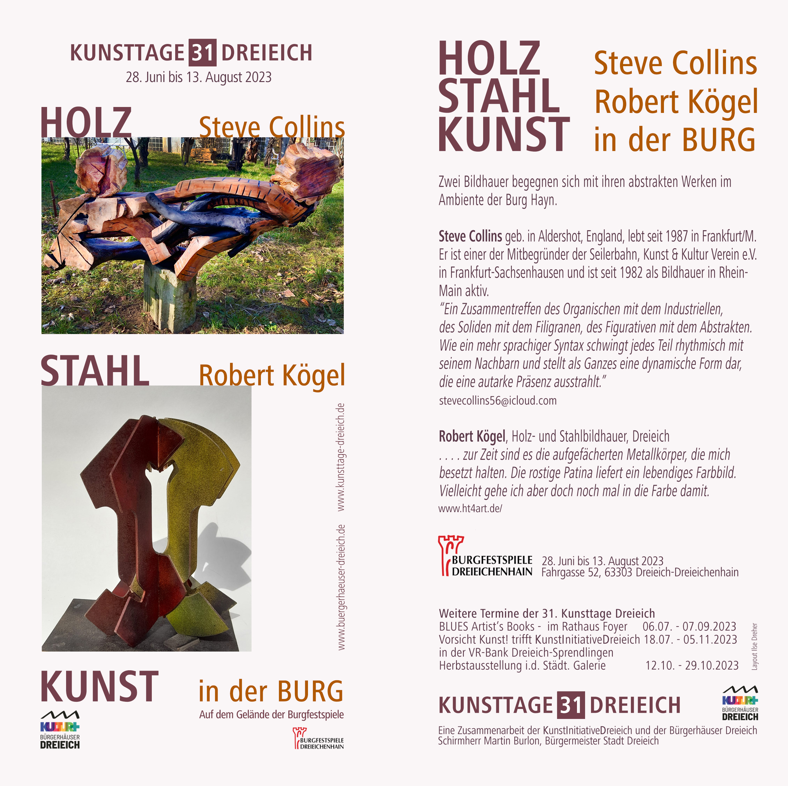 31. Kunsttage Dreieich - Kunst in der Burg